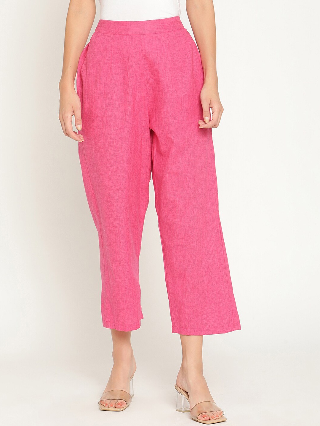 

Abhishti Women Pink Cotton Trousers