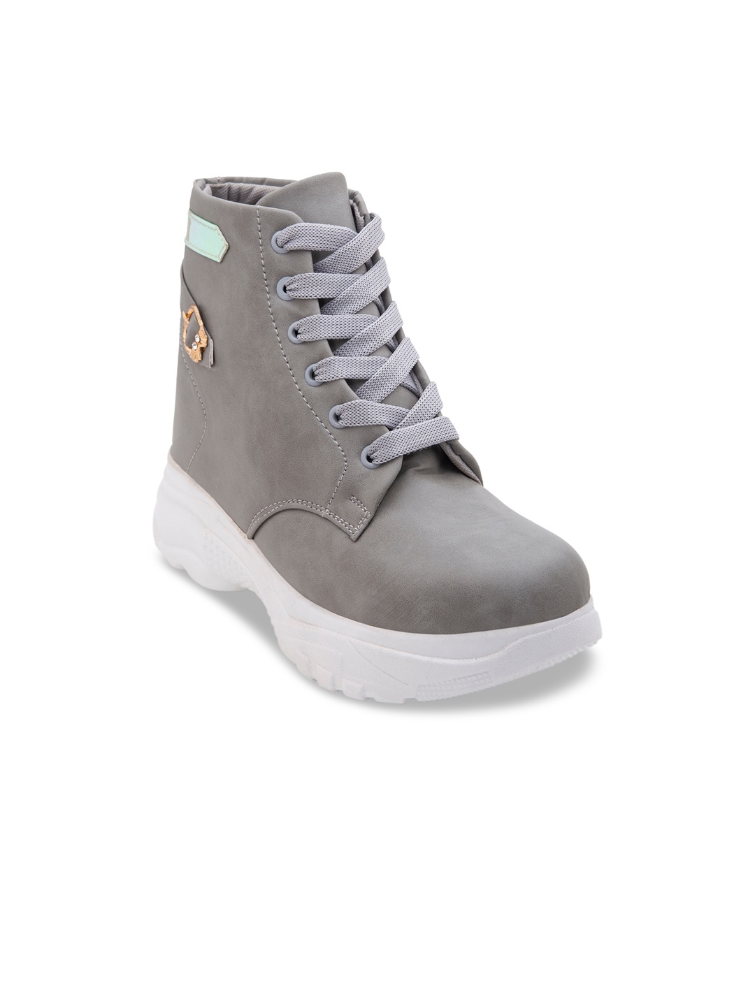 

DEAS Grey Wedge Heeled Boots