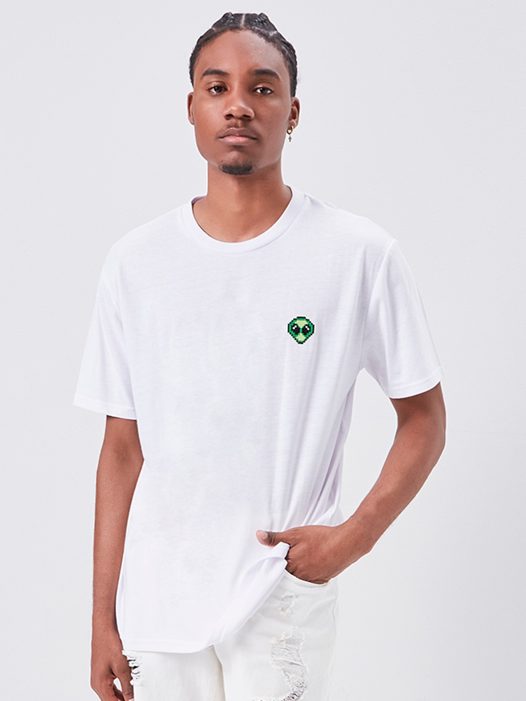 

FOREVER 21 Men White Solid T-shirt