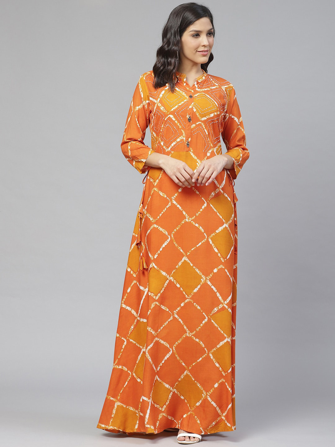 

Ishin Orange Maxi Dress