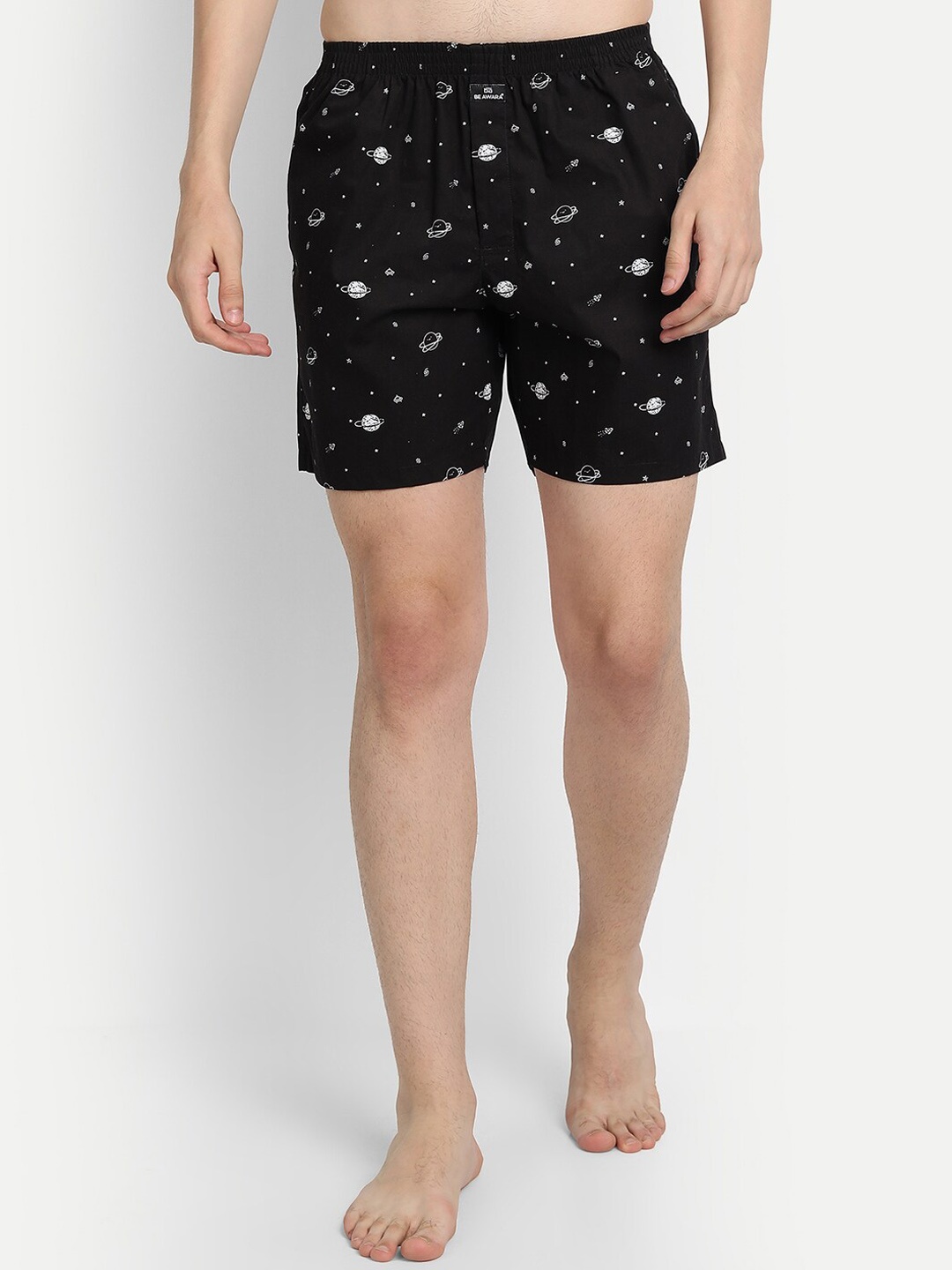 

BE AWARA Men Black & White Printed Comfort-Fit Pure Cotton Boxer MBx-01-7