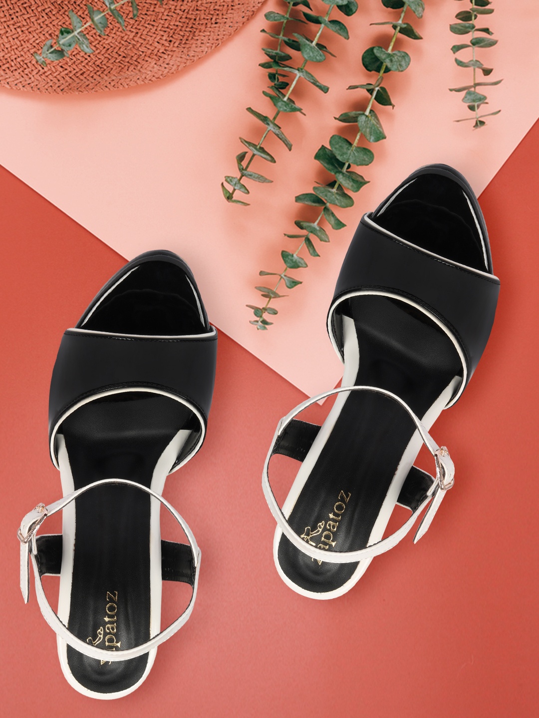 

ZAPATOZ Black & White PU Platform Heels