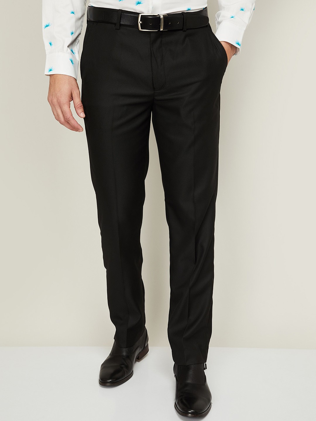 

CODE by Lifestyle Men Black Formal Trousers
