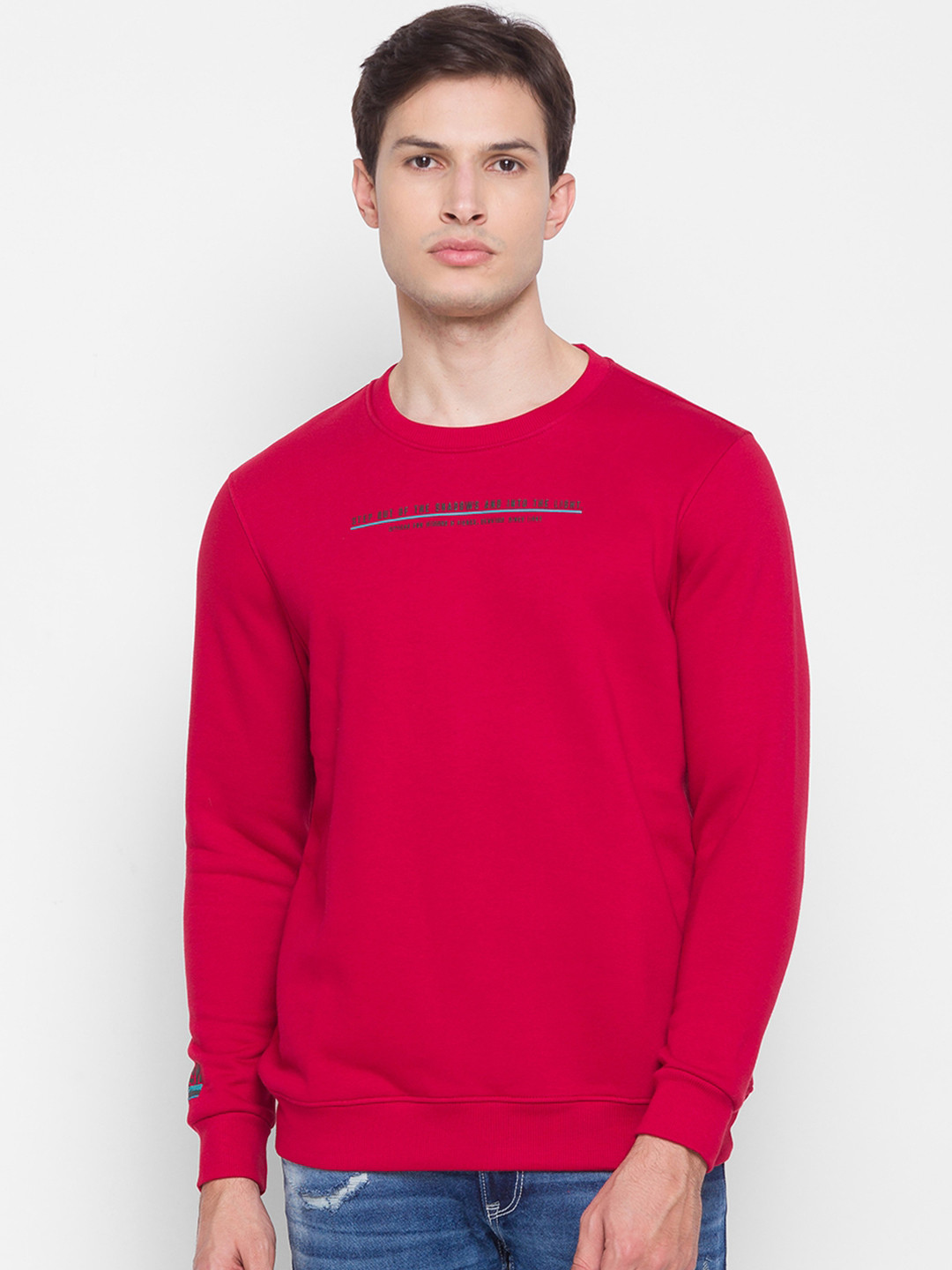 

SPYKAR Men Red Printed Sweatshirt