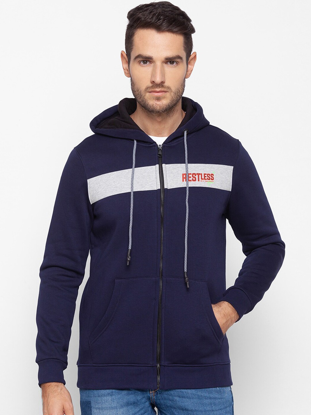 

SPYKAR Men Blue Colourblocked Sweatshirt