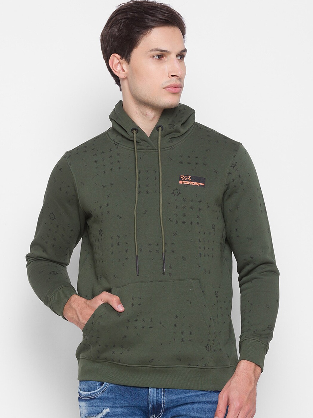 

SPYKAR Men Green Printed Sweatshirt