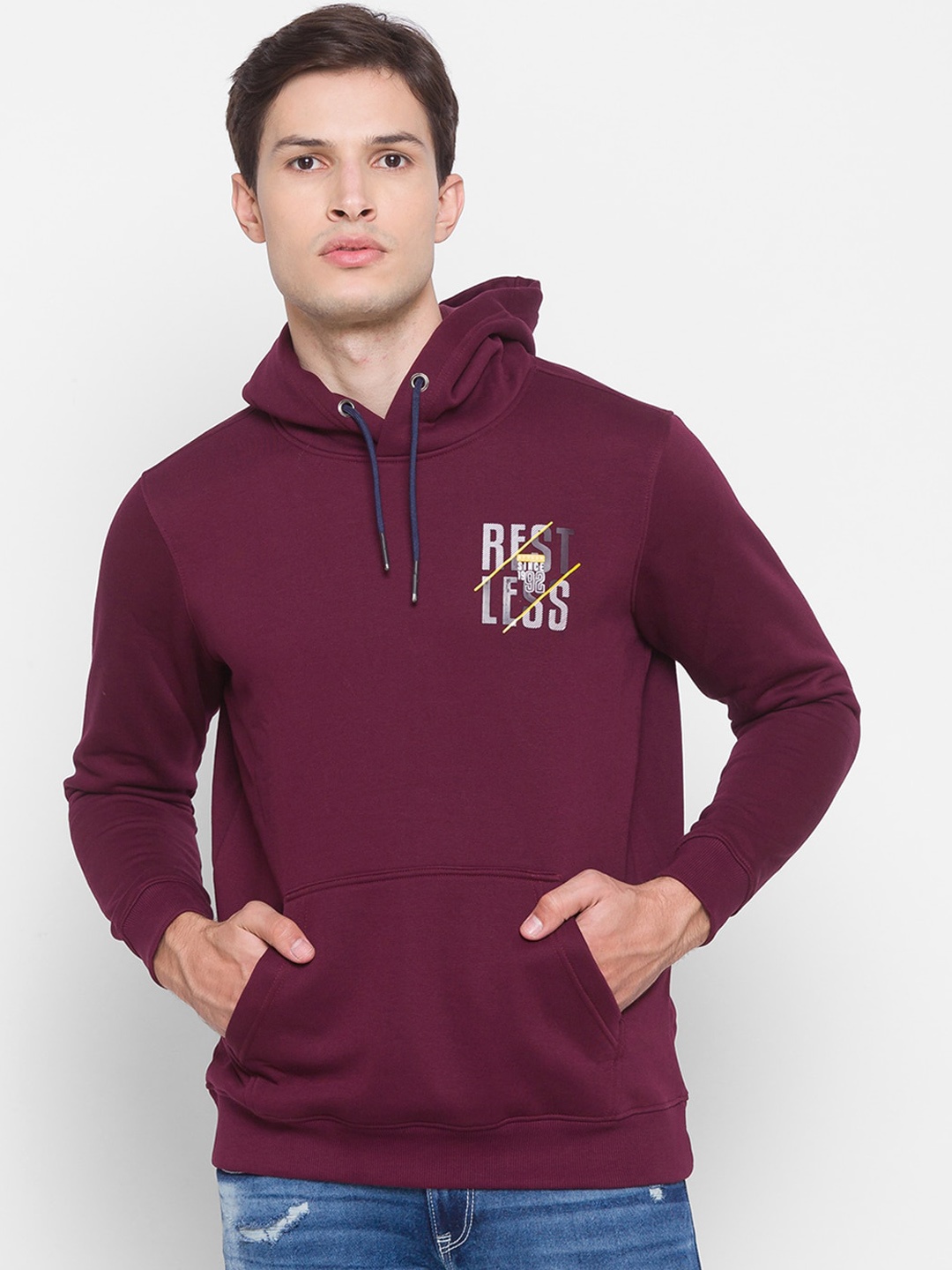 

SPYKAR Men Maroon Sweatshirt