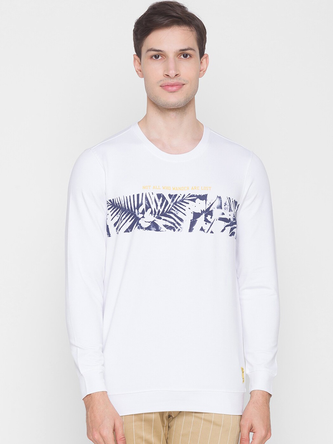 

SPYKAR Men White Printed Sweatshirt