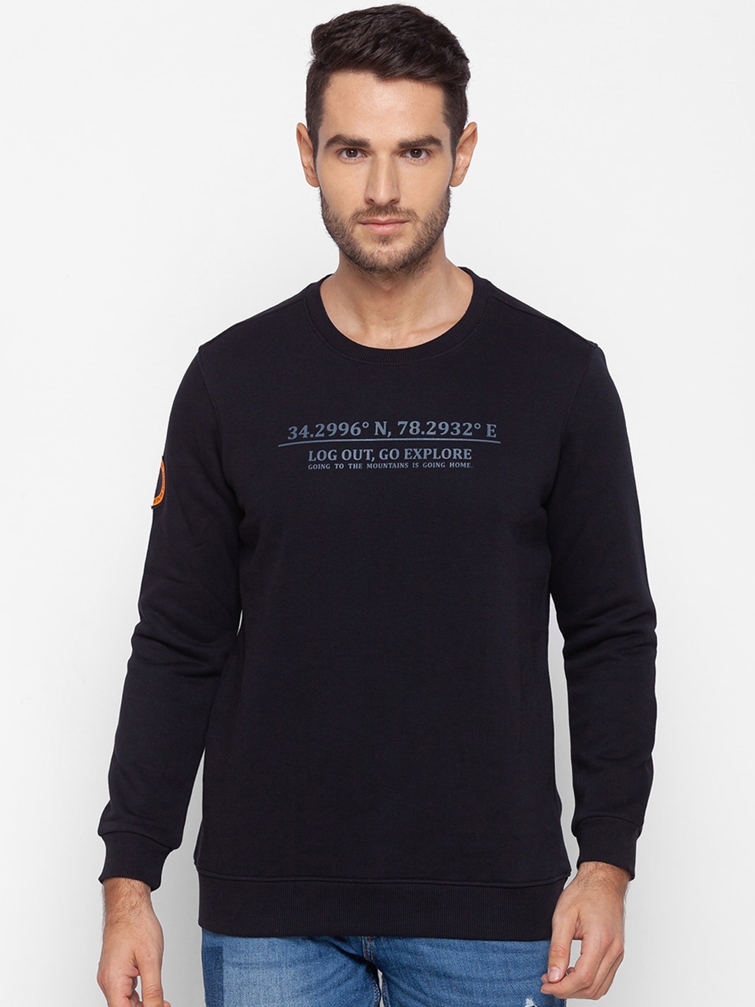

SPYKAR Men Black Printed Sweatshirt