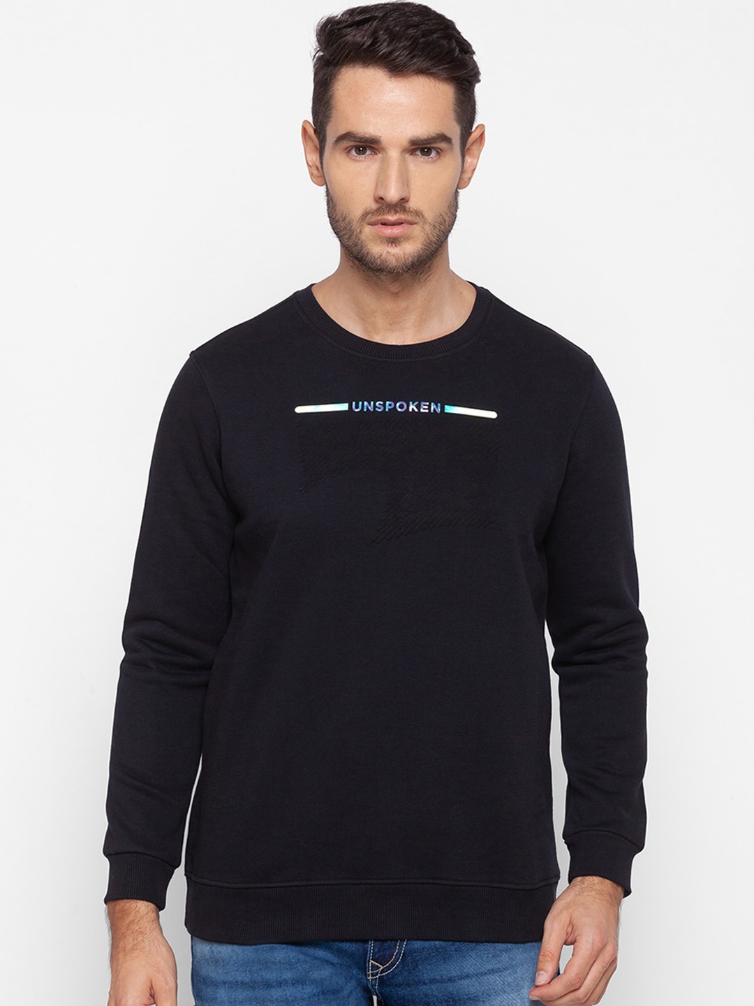 

SPYKAR Men Black Sweatshirt