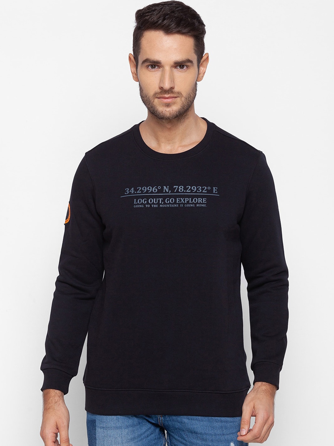 

SPYKAR Men Black Printed Sweatshirt