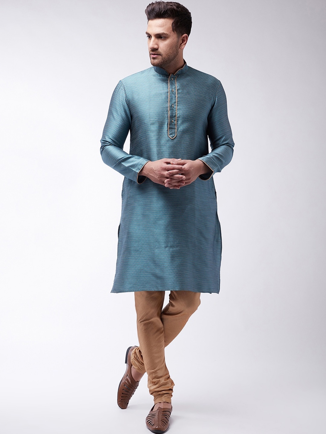 

VASTRAMAY Men Blue Regular Kurta with Churidar