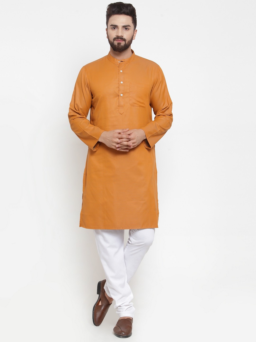 

NEUDIS Men Orange Printed Kurta