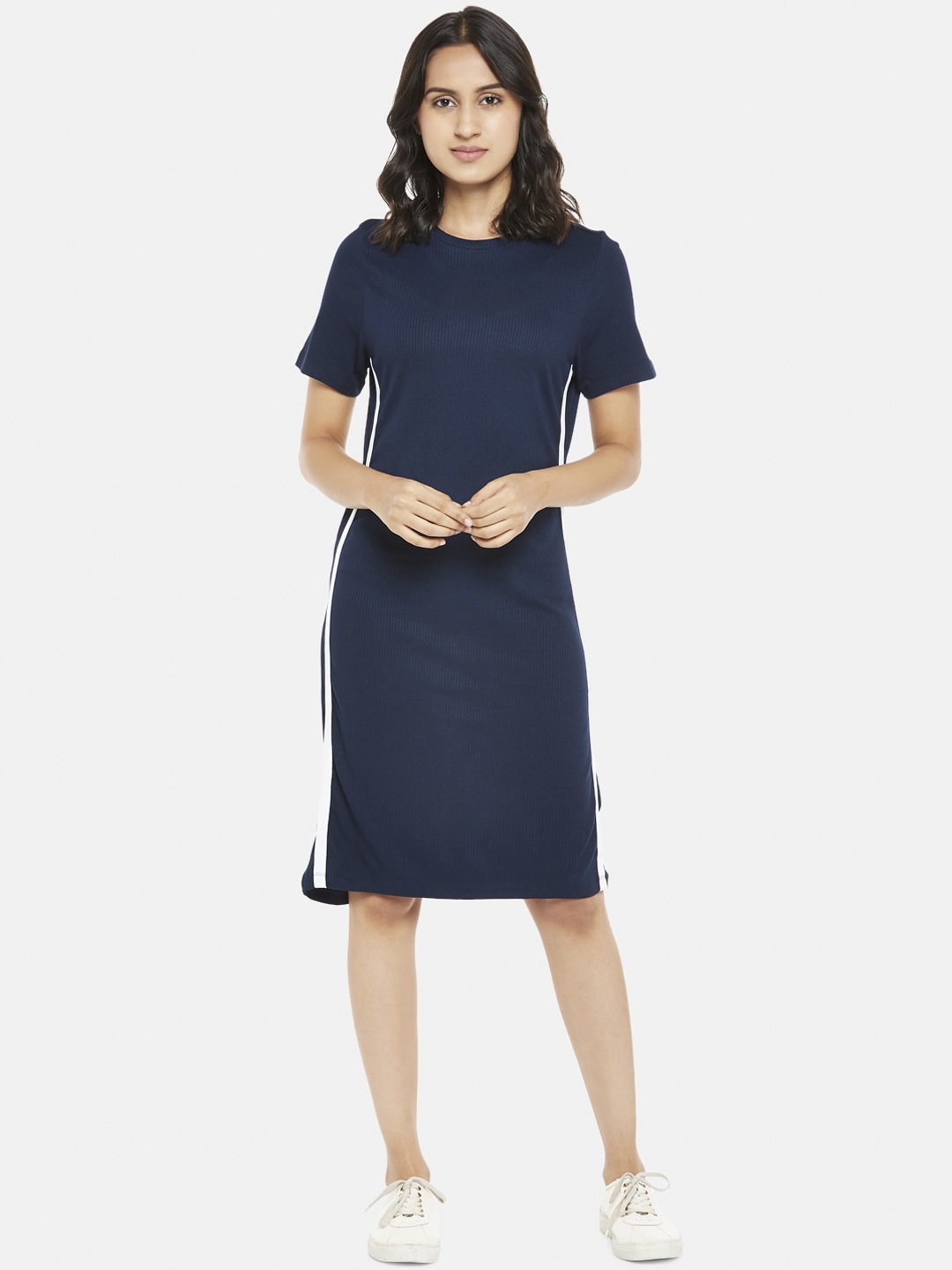 

People Navy Blue Sheath Dress