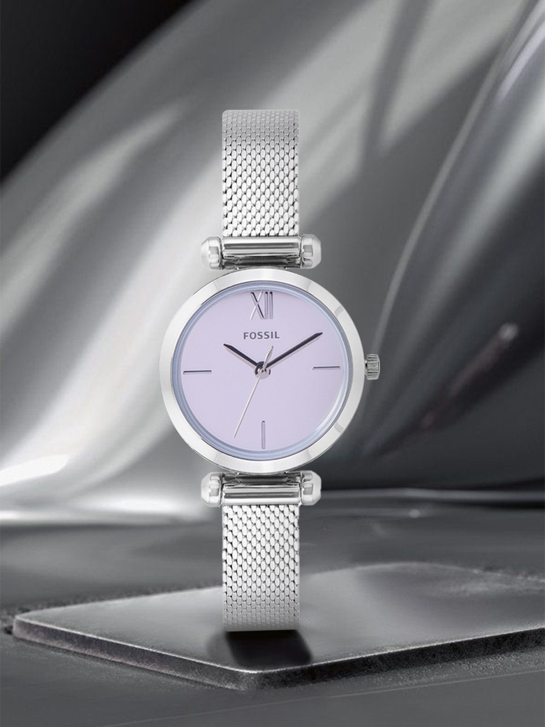 

Fossil Women Silver-Toned Mirror Dial Tillie Mini Analogue Watch BQ3535