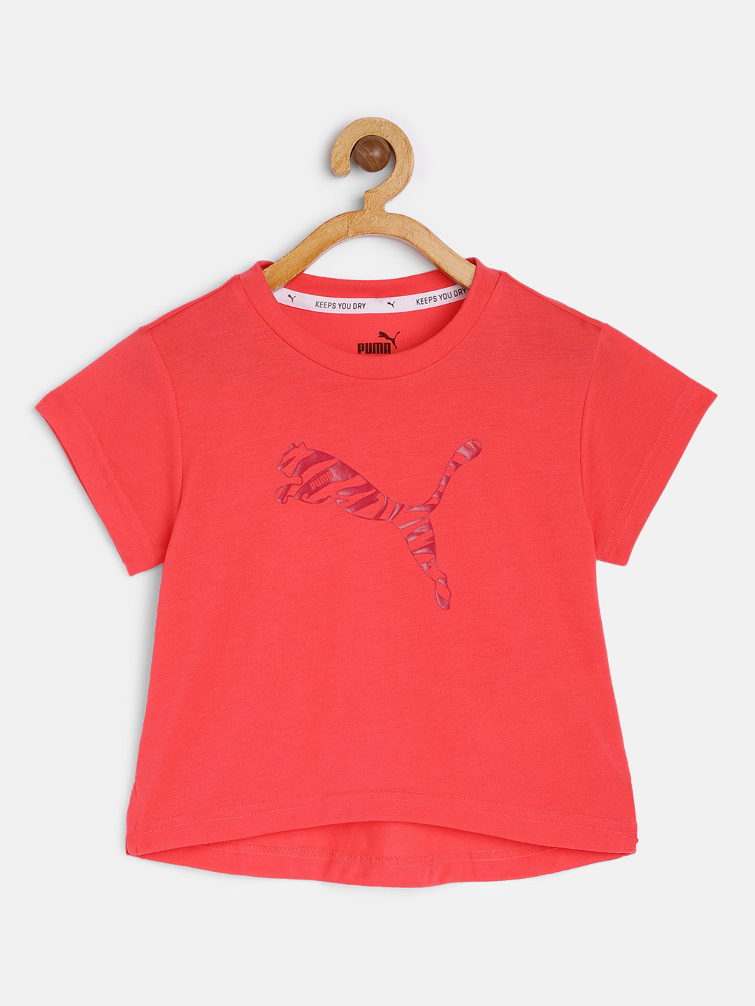 

Puma Girls Pink Printed Modern Sports Loose T-Shirt