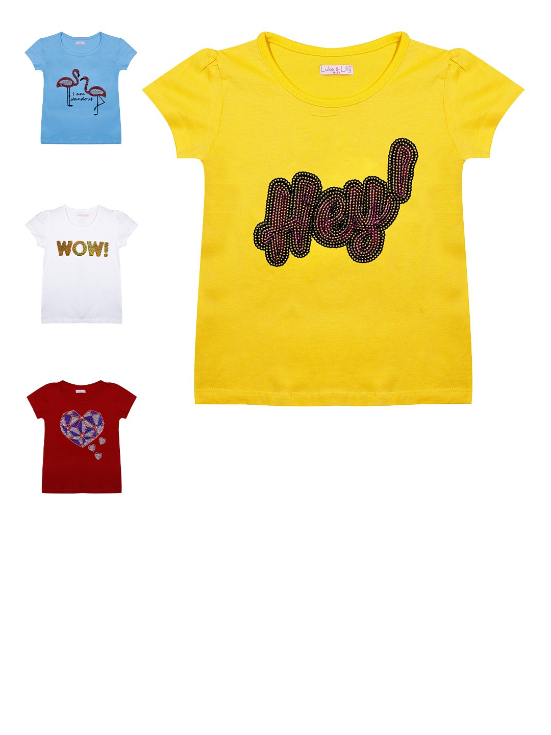 

Luke & Lilly Girls Set of 4 Sequin-Embellished T-shirts, Multi