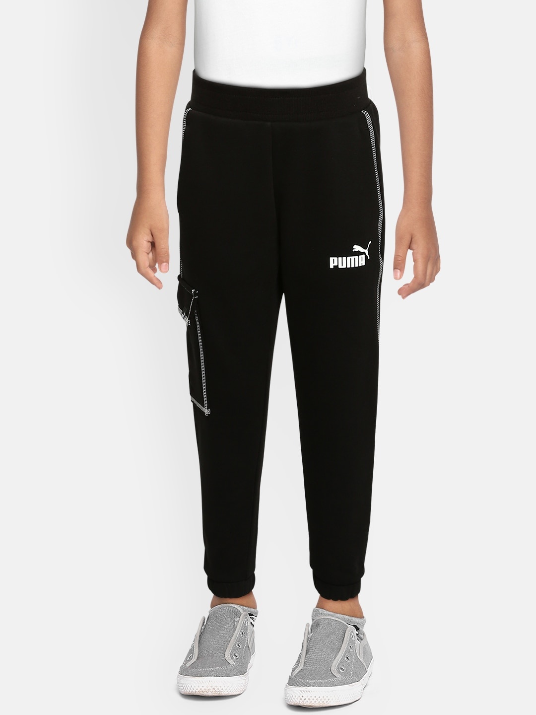 

Puma Girls Black Power Relaxed Fit Cargo Loose Pants