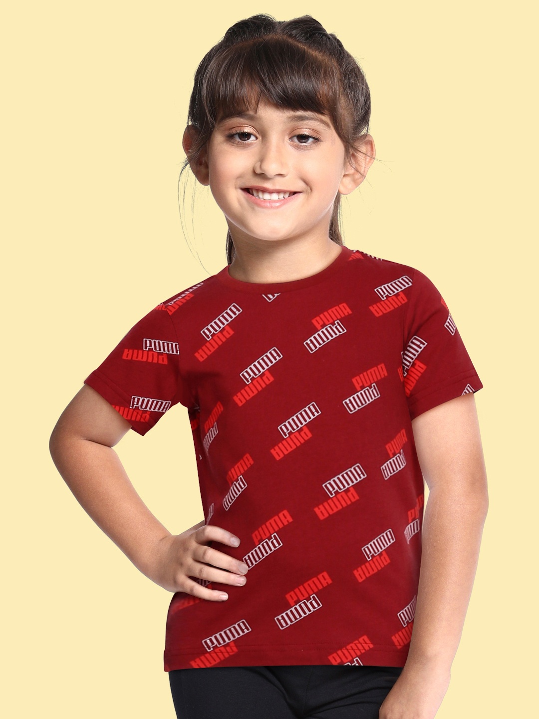 

Puma Boys Red Printed PUMA POWER Round Neck T-Shirt