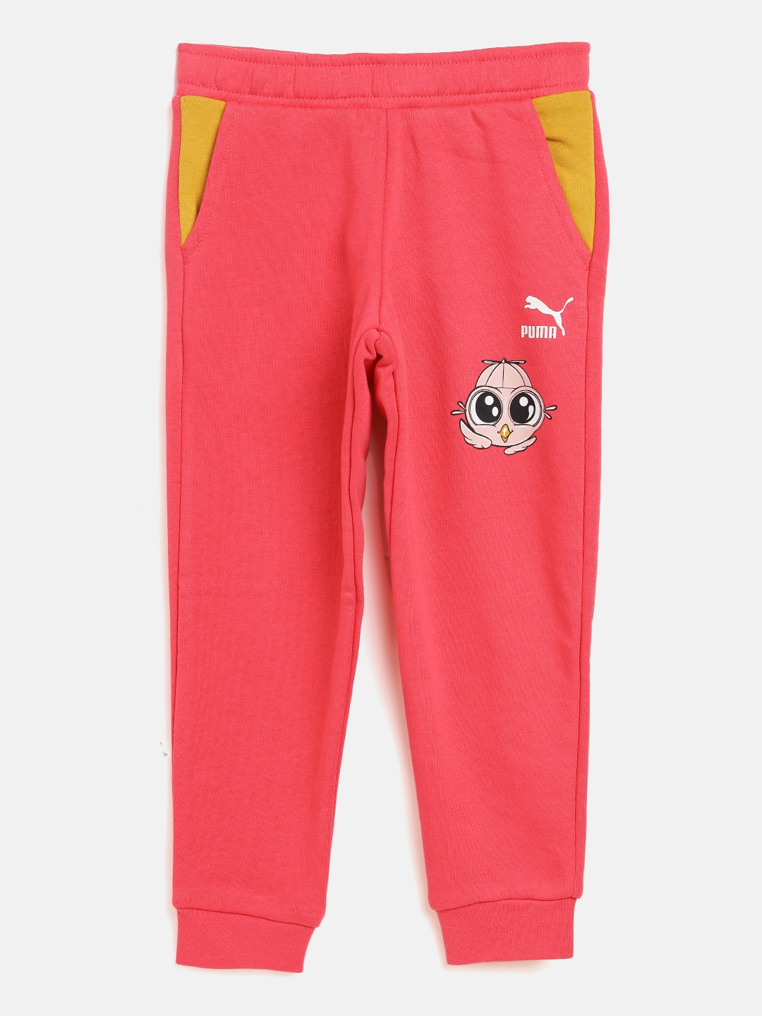 

Puma Kids Pink Solid Regular Fit Sweat Joggers with Bird Print Detail