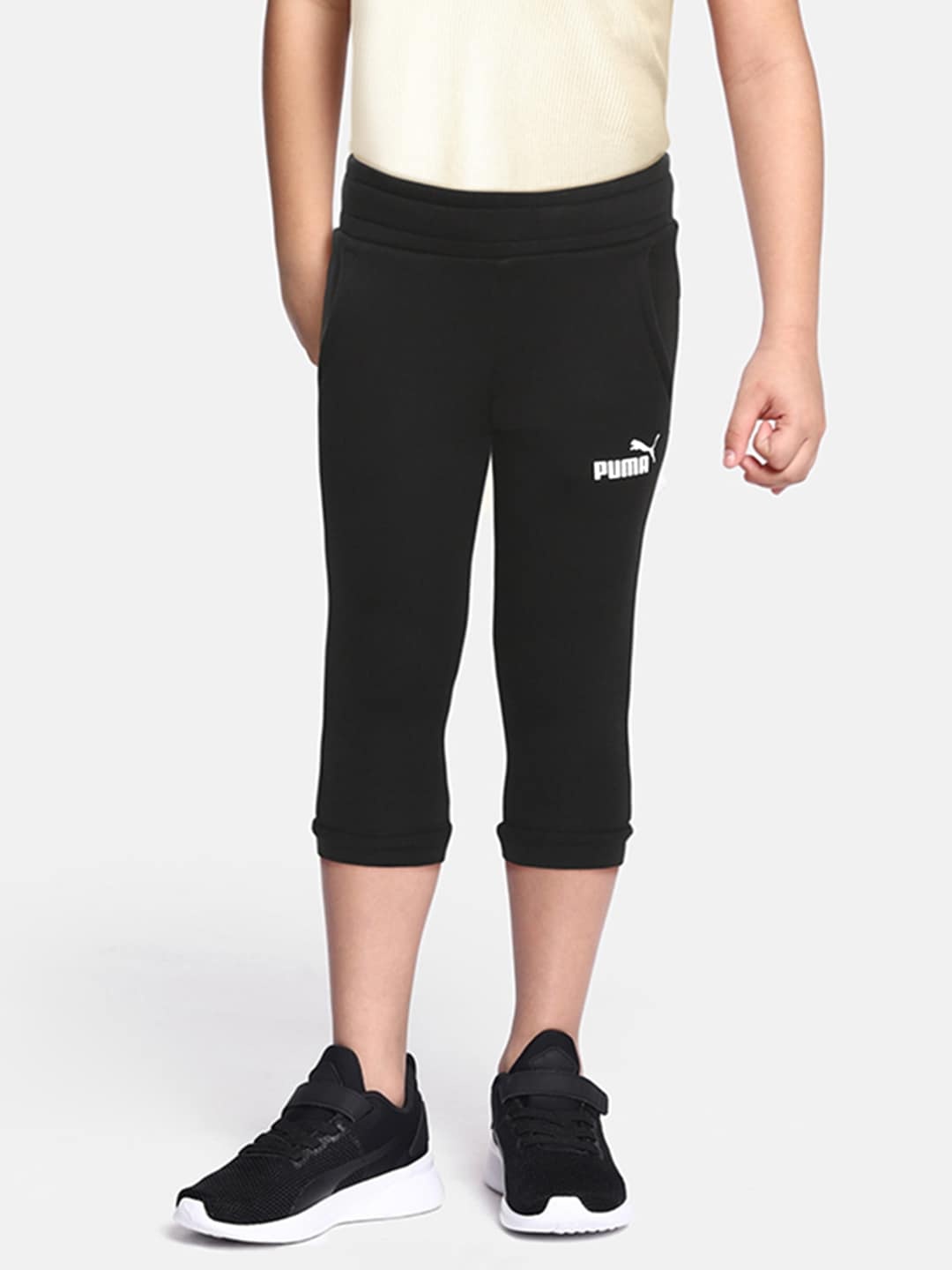

Puma Boys Black Essential Logo Knitted Joggers