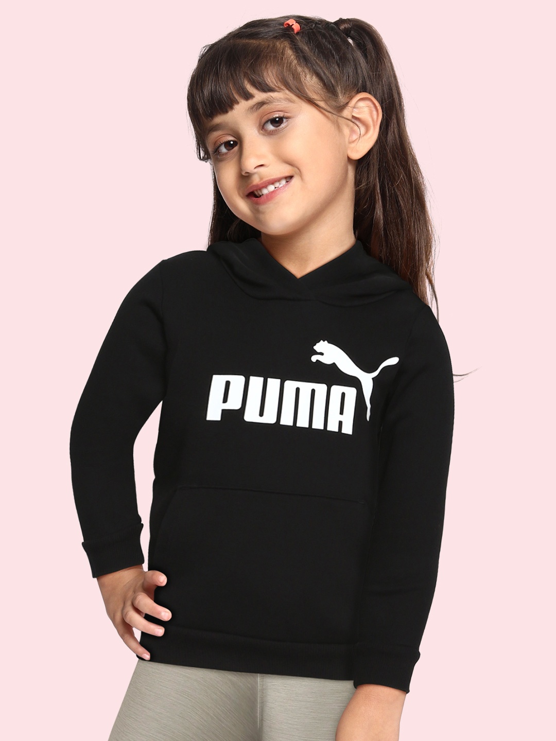 

Puma Girls Black Essentials Logo Full-Zip Hoodie