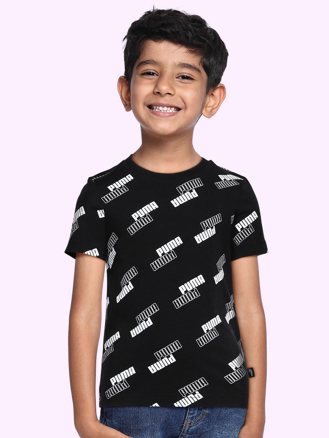 

Puma Boys Black Printed Pure Cotton Power Pure Cotton T-shirt