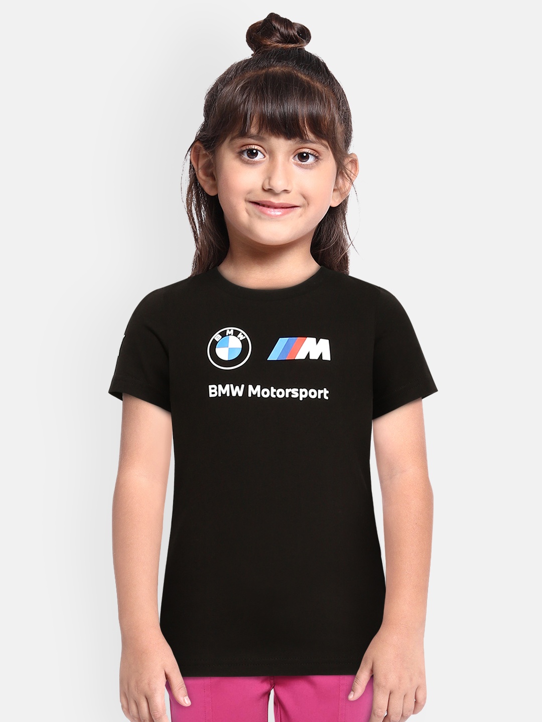 

Puma Kids Black BMW Motorsport Logo Printed Pure Cotton T-shirt