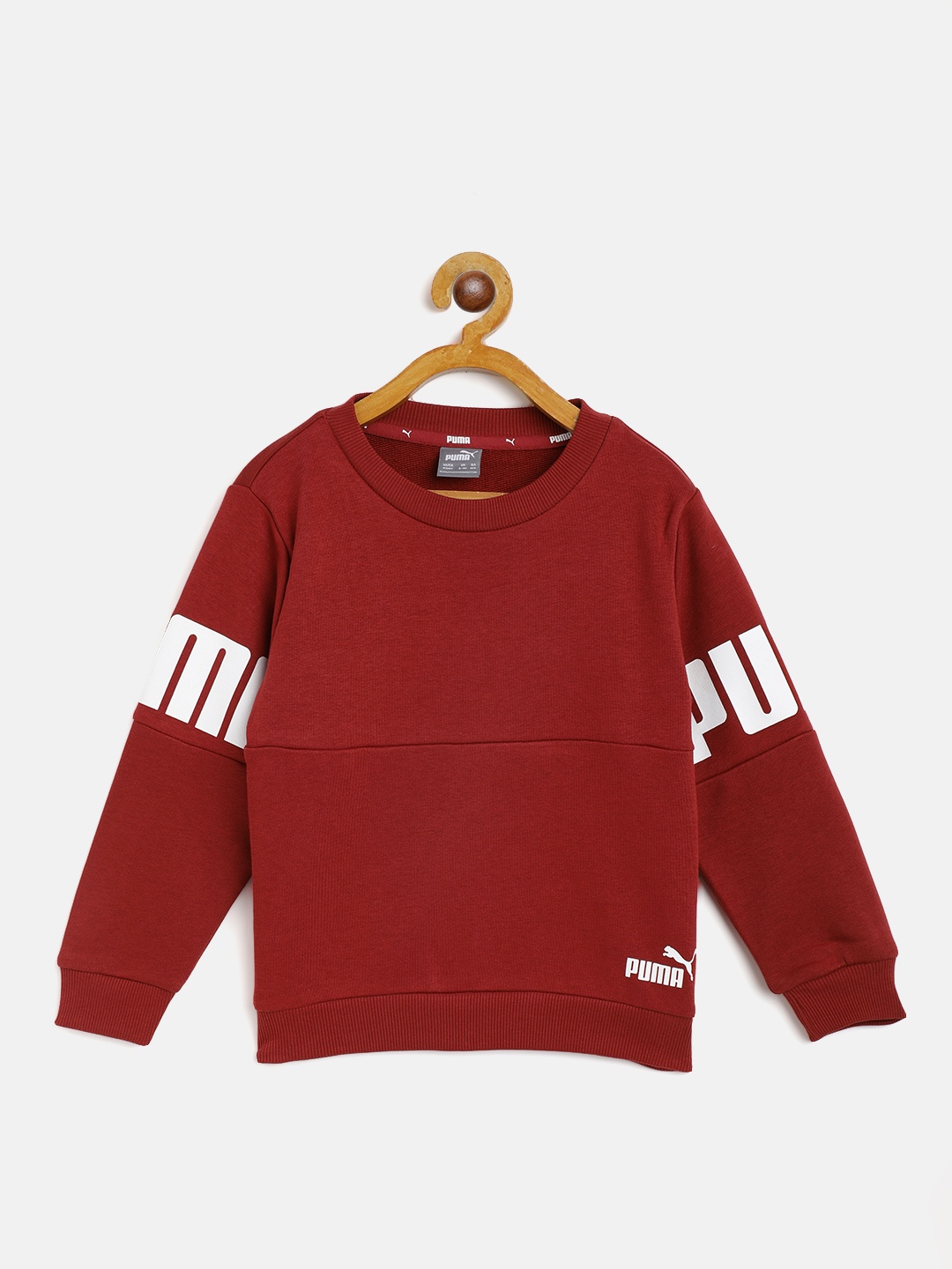 

Puma Boys Burgundy & White Solid Power Colorblock Sweatshirt