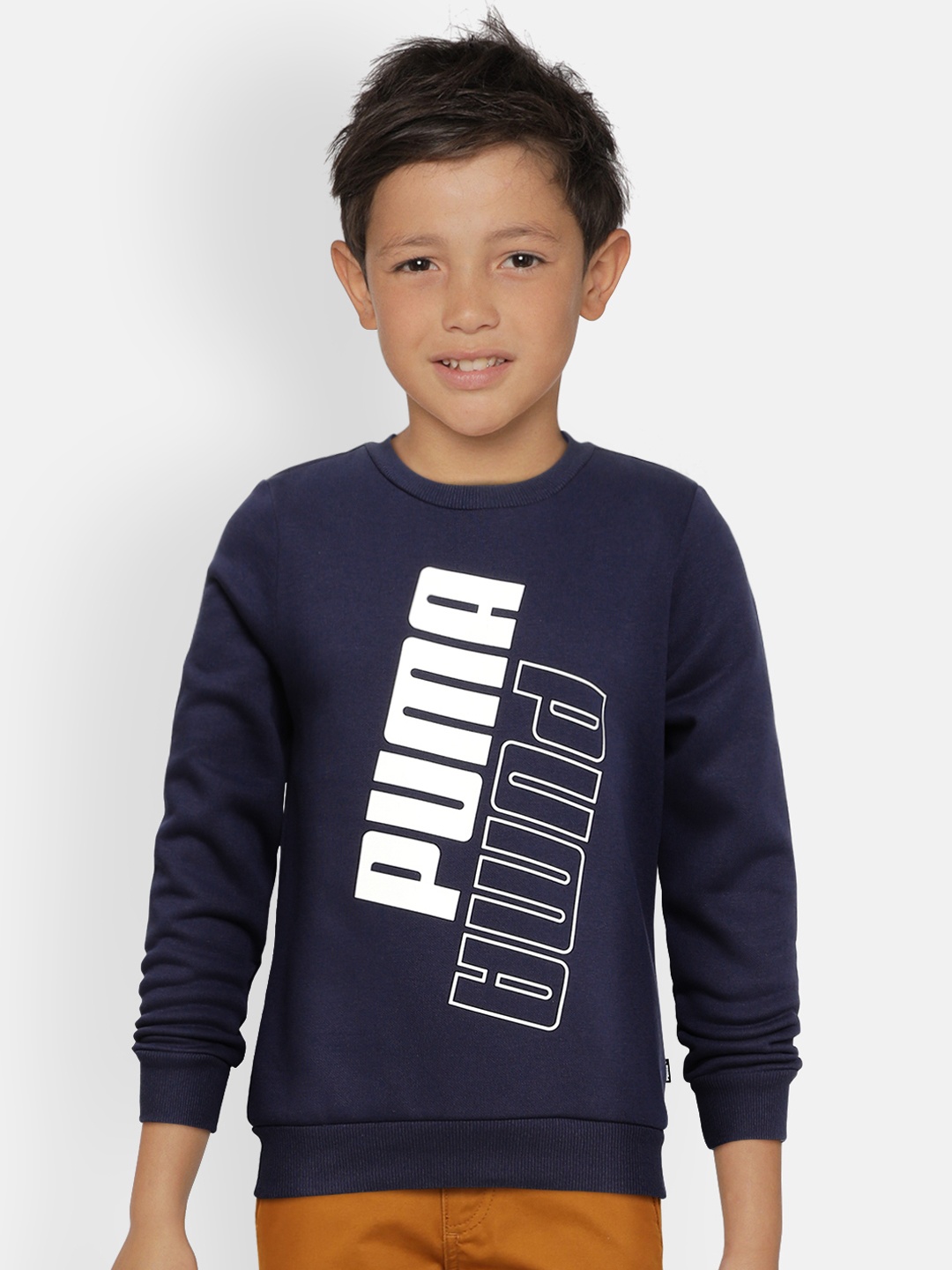 

Puma Boys Navy Blue Pure Cotton Power Printed Sweatshirt