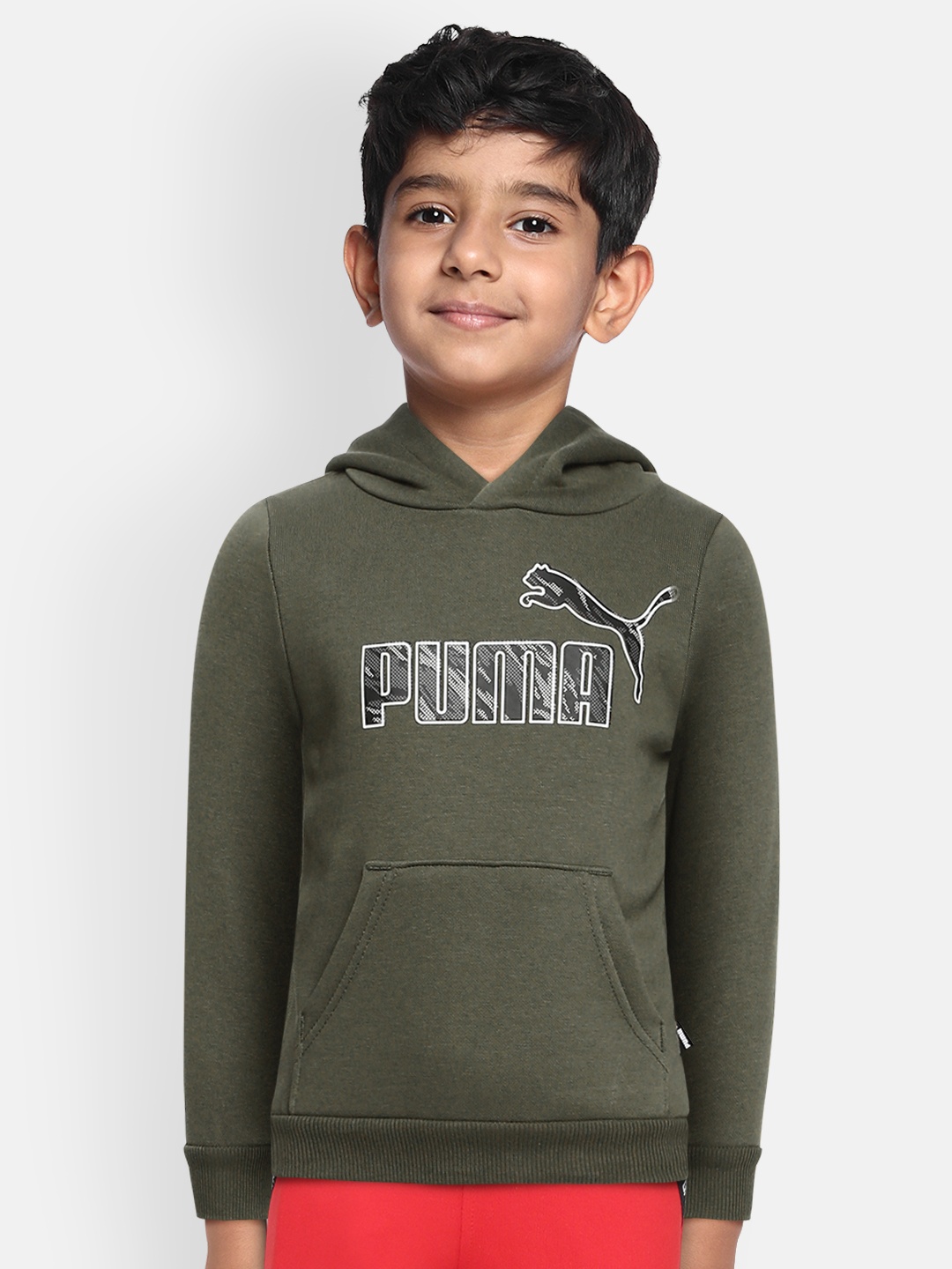 

Puma Boys Regular Fit Hooded Sweatshirt, Olive