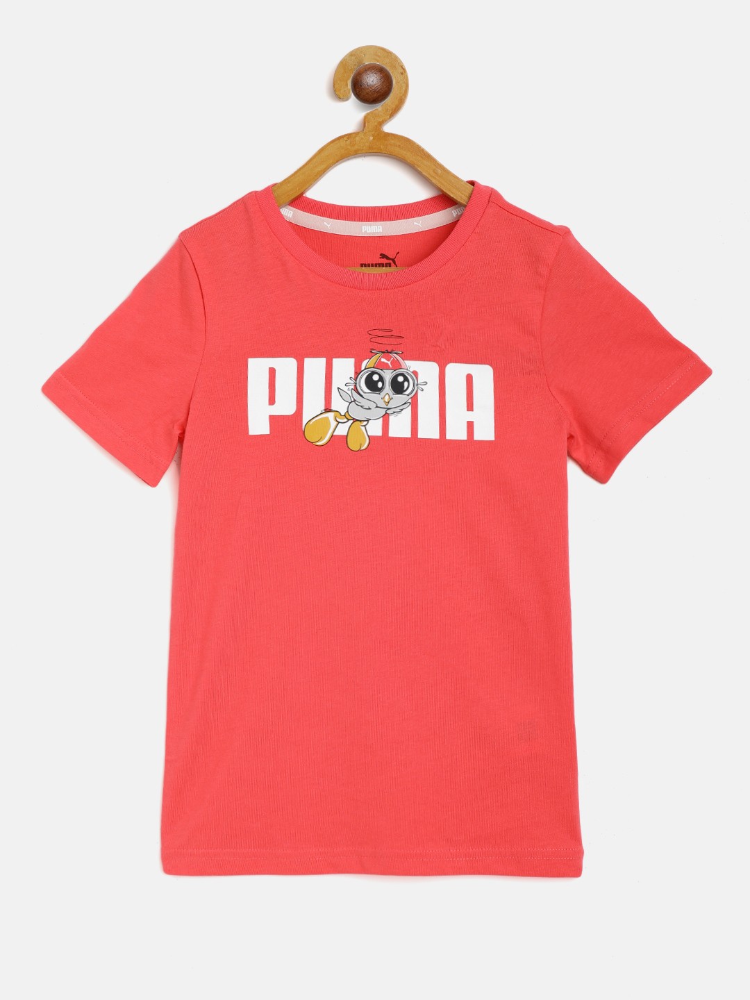 

Puma Kids Coral Pink & White Brand Logo Print Regular Fit T-shirt