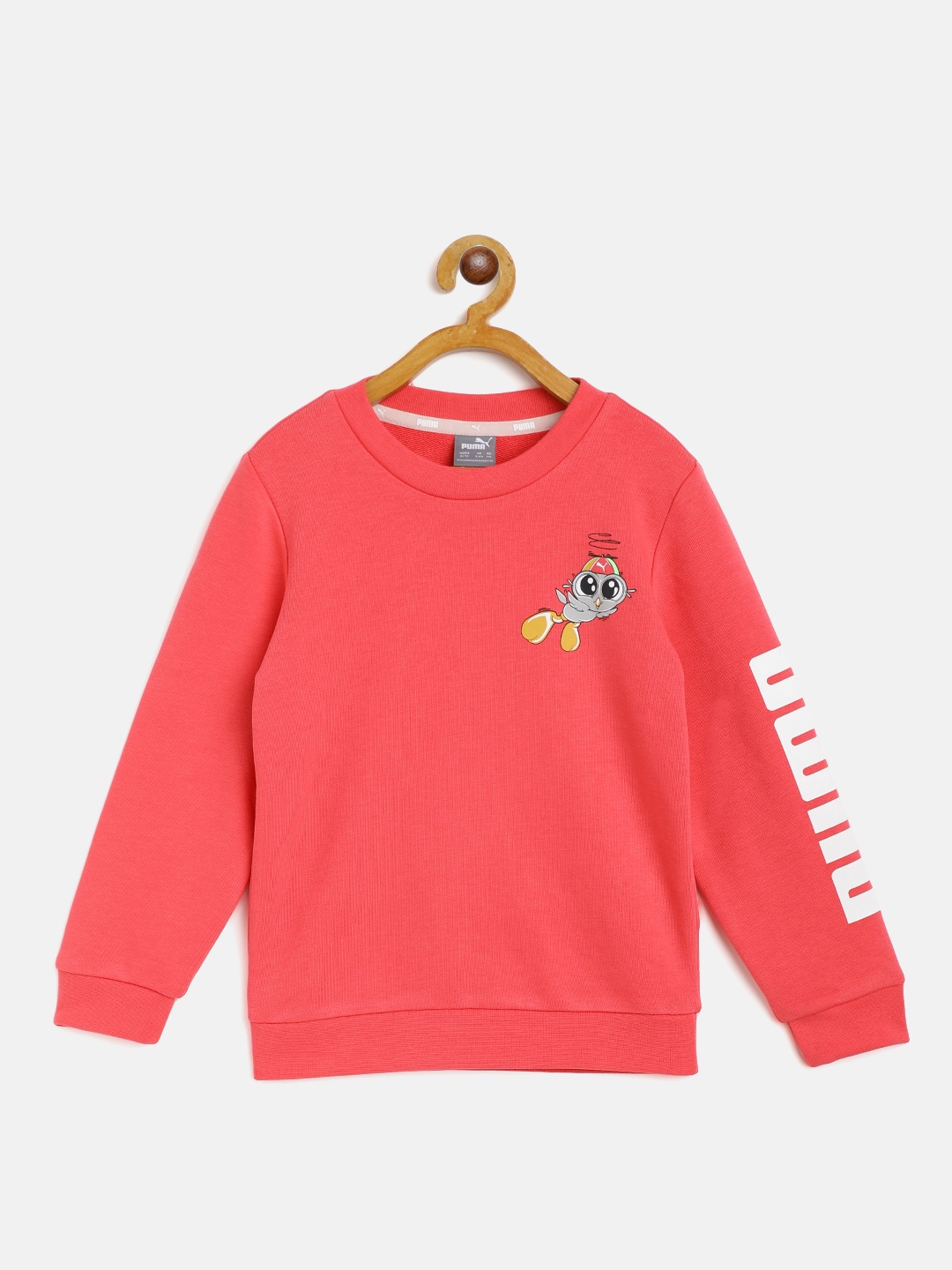 

Puma Kids Pink Brand Logo Printed Detail Lil Crew Regular Fit Sweatshirt