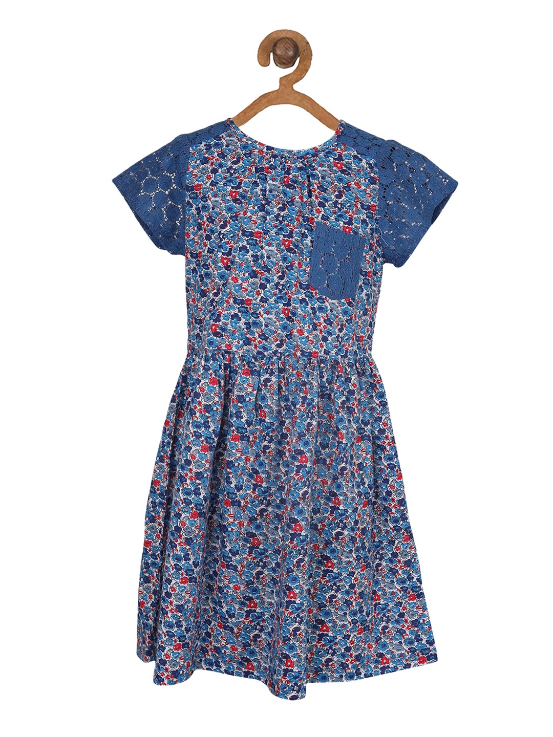 

Miyo Girls Blue & Red Floral Printed Dress