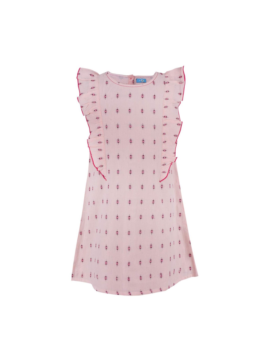 

Miyo Girls Pink & Black Embroidered A-Line Dress
