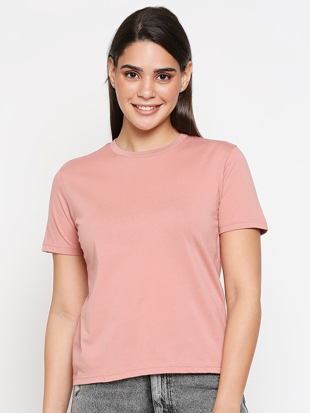 

20Dresses Women Nude-Coloured Solid Regular Fit T-shirt