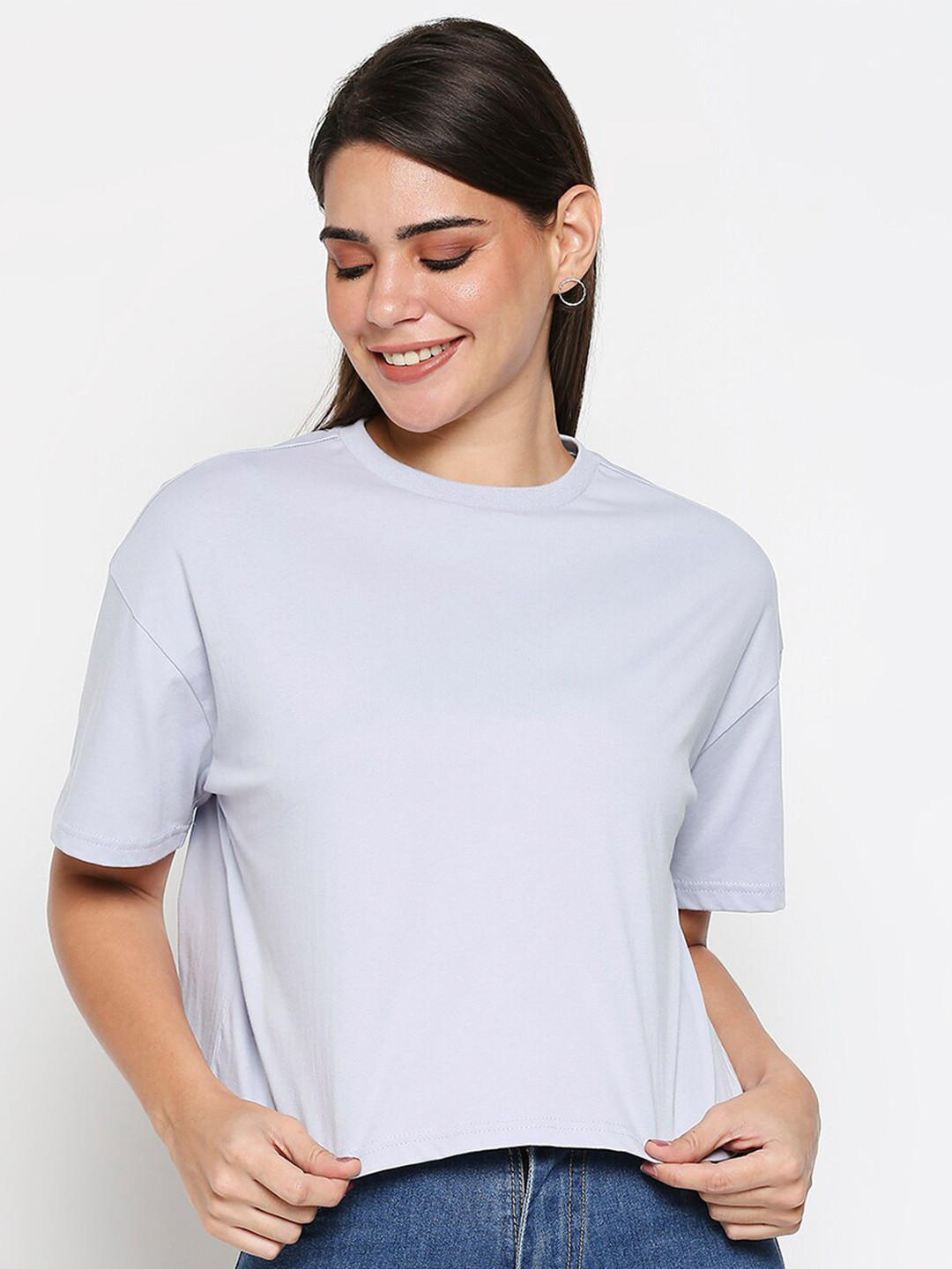 

20Dresses Women Purple Pure Cotton T-shirt