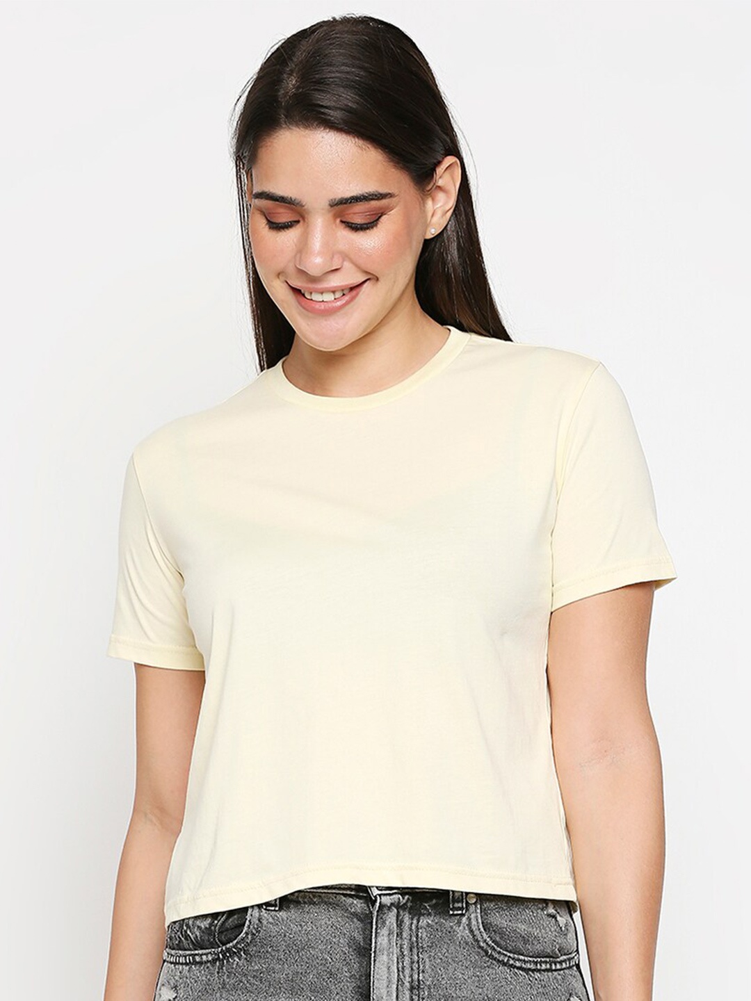 

20Dresses Women Yellow Pure Cotton T-shirt