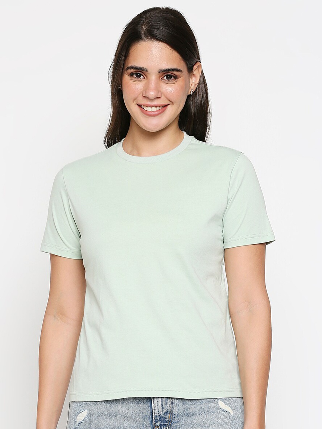

20Dresses Women Sea Green Solid T-shirt