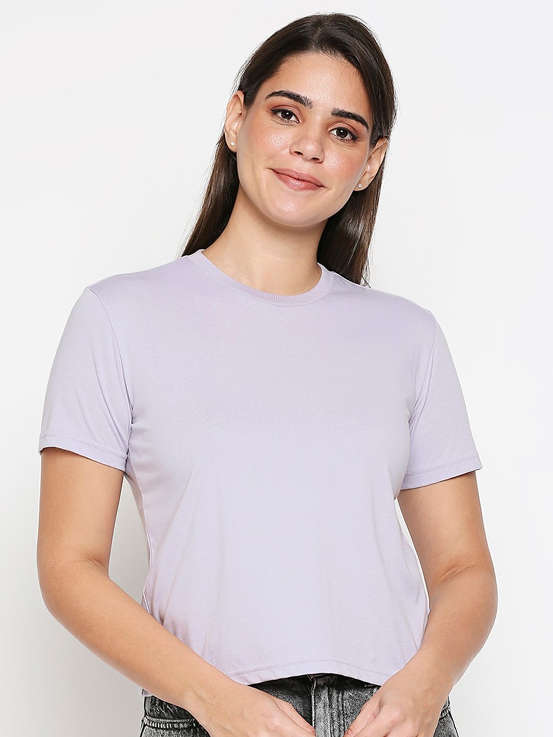 

20Dresses Women Purple Pure Cotton T-shirt