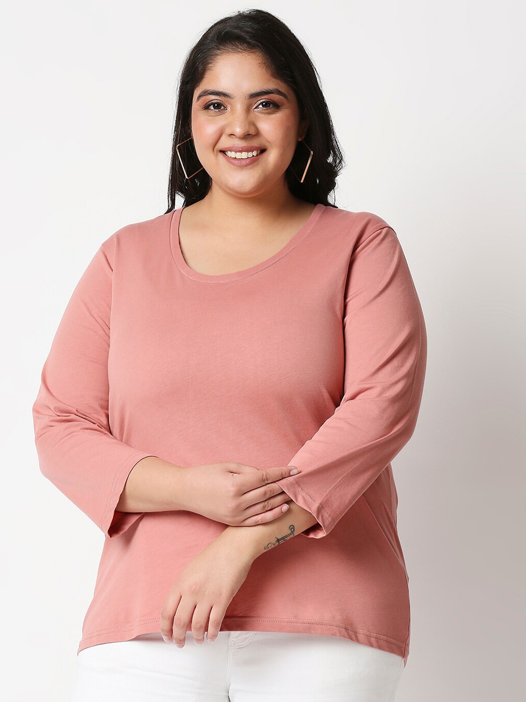 

20Dresses Women Peach-Coloured Pure Cotton T-shirt