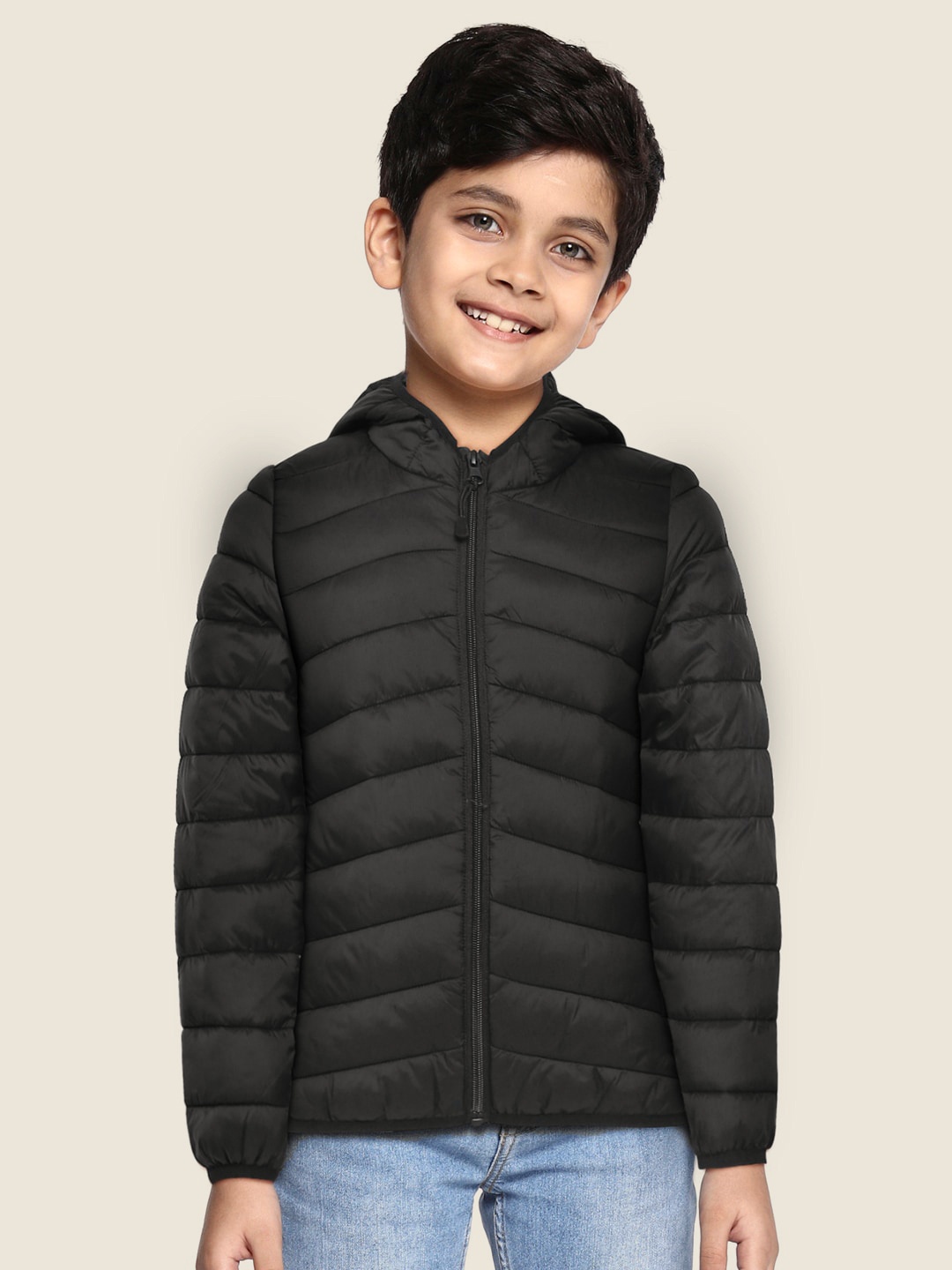 

Marks & Spencer Boys Black Solid Stormwear Hooded Puffer Jacket