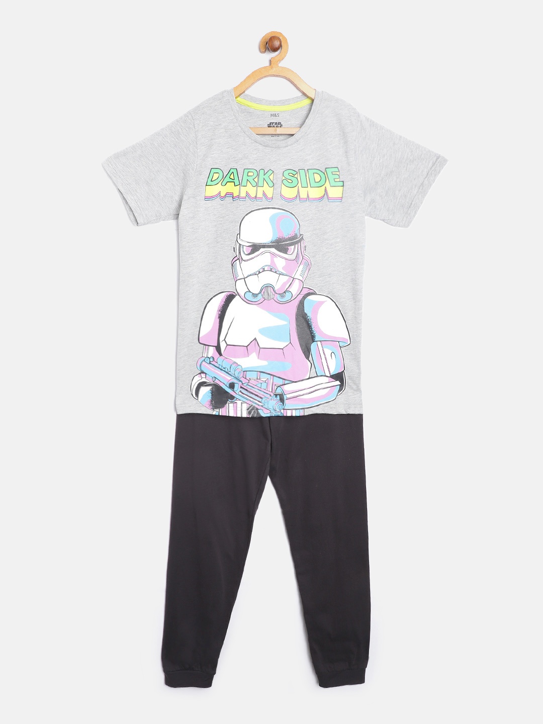 

Marks & Spencer Boys Grey Melange & White Star Wars Print Pyjama Set