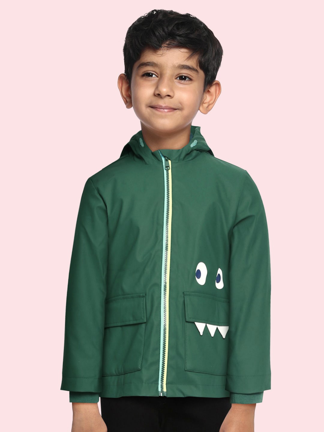 

Marks & Spencer Boys Green Solid Stormwear Hooded Jacket