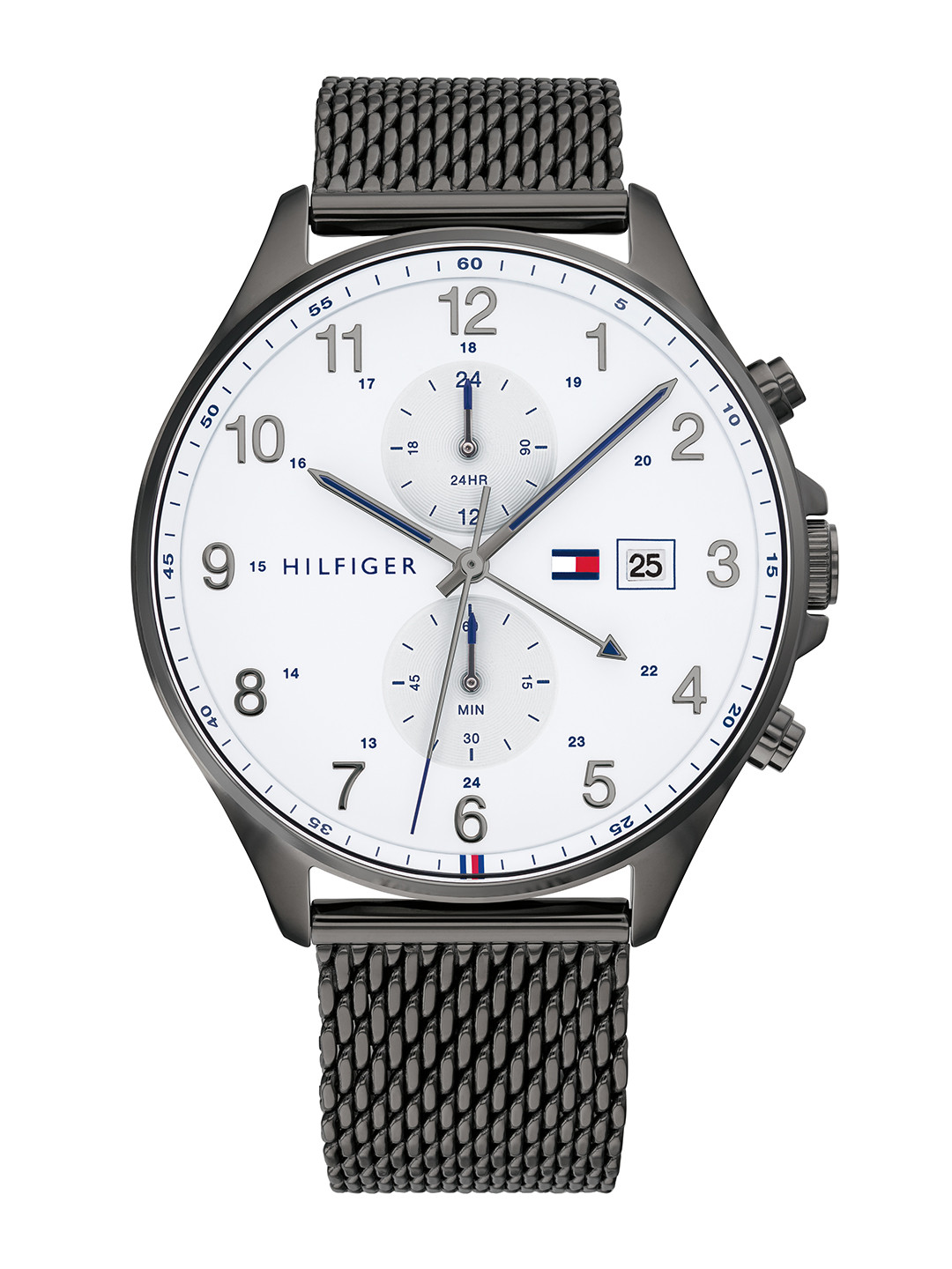 

Tommy Hilfiger Men White Dial & Grey Bracelet Style Straps Analogue Watch TH1791709