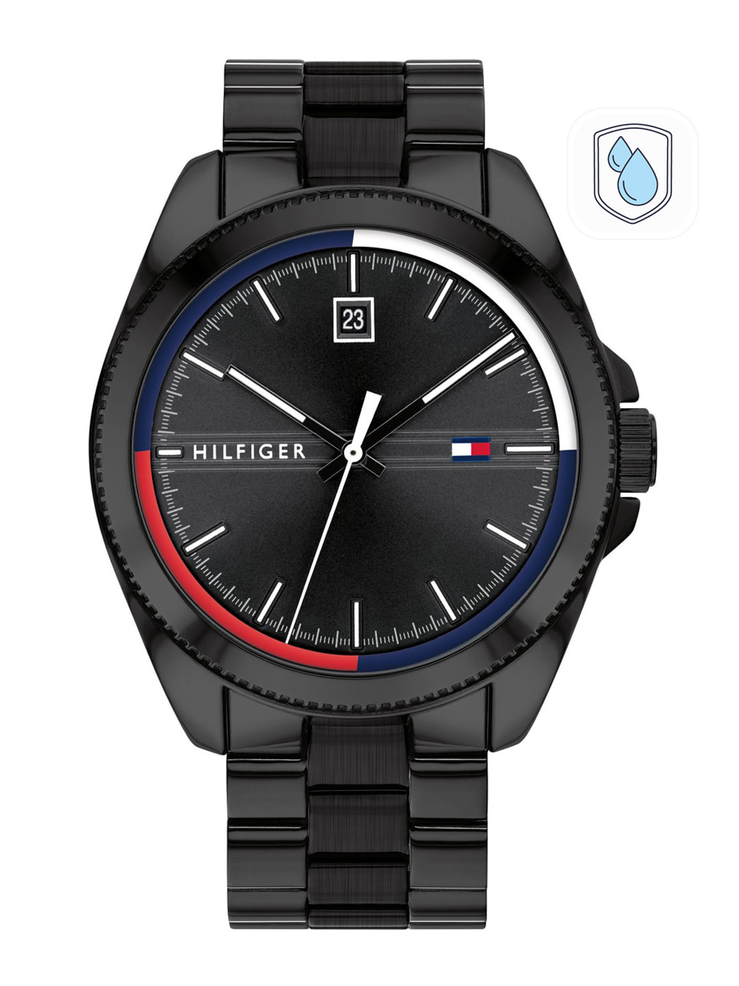 

Tommy Hilfiger Men Black Dial & Black Bracelet Style Straps Analogue Watch TH1791688W