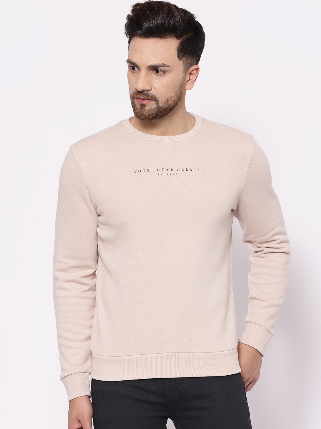 

Red Tape Men Beige Cotton Pullover Sweatshirt