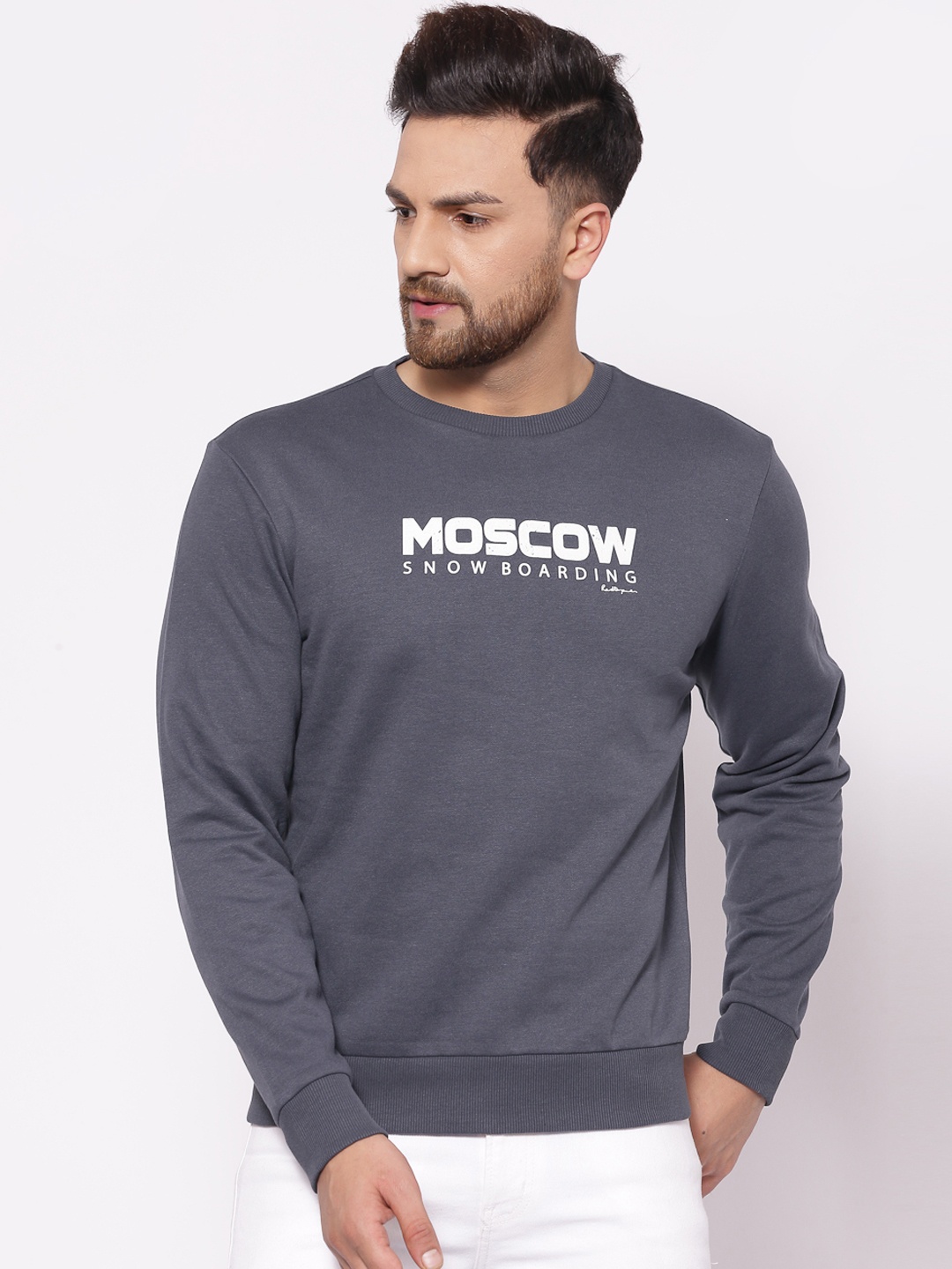 

Red Tape Men Grey Printed Sweatshirt