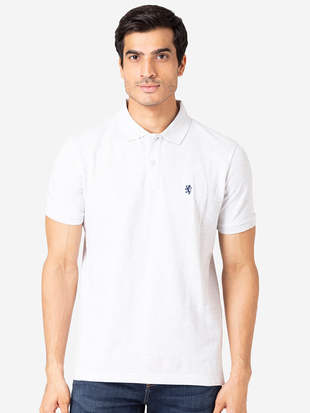 

Red Tape Men White Pure Cotton Polo Collar Pure Cotton T-shirt