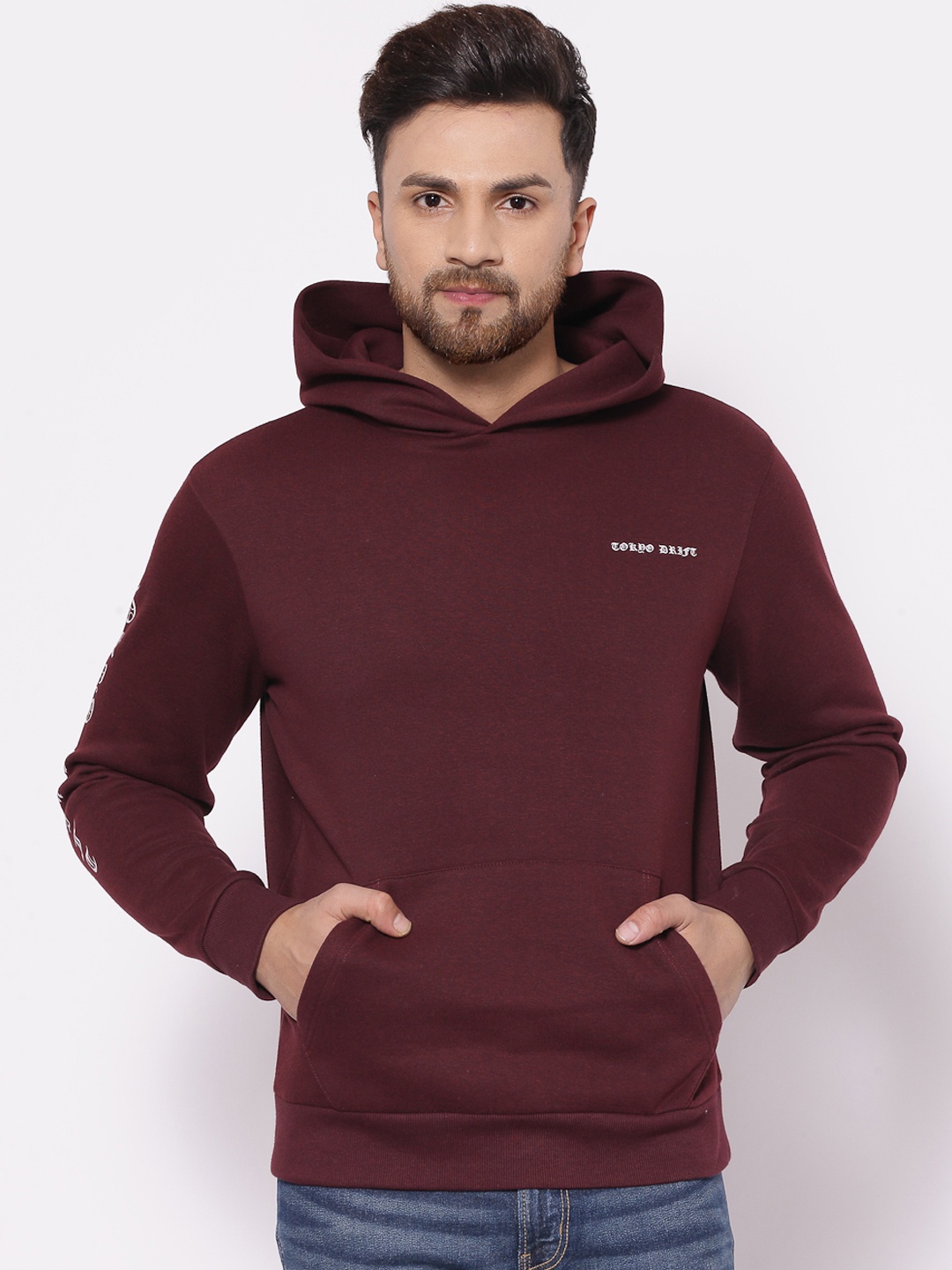 

Red Tape Men Maroon Hooded Sweatshirt